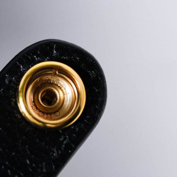 Gucci Black Leather Horsebit Wristlet Clutch with Gold Hardware - Picture 14 of 14